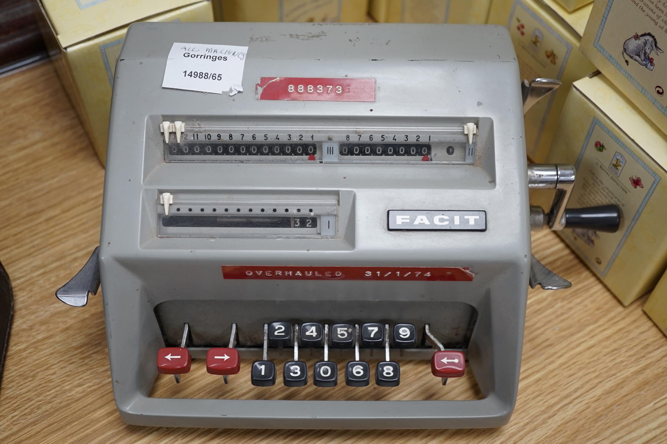 Two vintage calculators/adding machines and an Imperial Typewriter, in case. Condition - fair